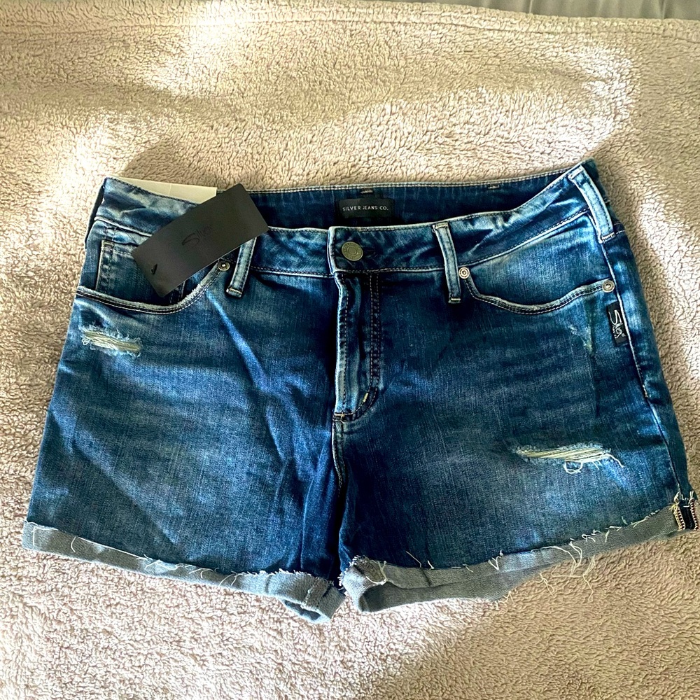 Silver Jean Shorts Size 32